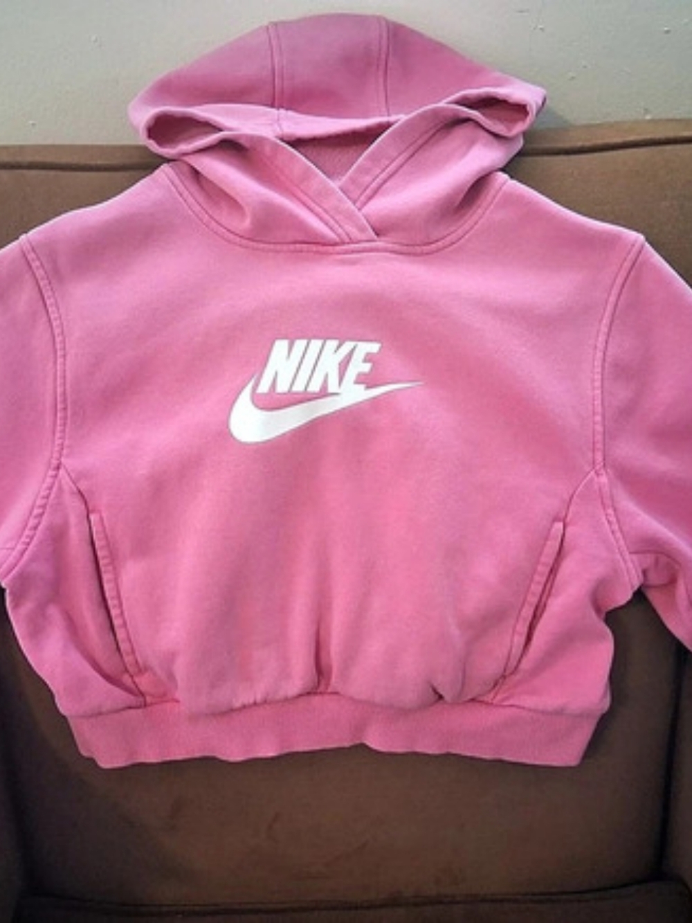 Nike Sportswear Club Fleece Cropped Hoodie Girls XL Pink